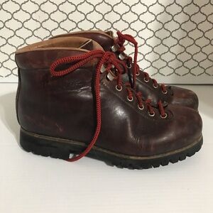Vintage Vasque Hiking Boots Brown Leather Mens Size 7.5 M Made In Italy